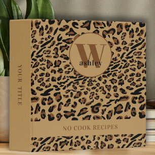 Classeur Recette Brown de monogramme noire Empreinte de léo