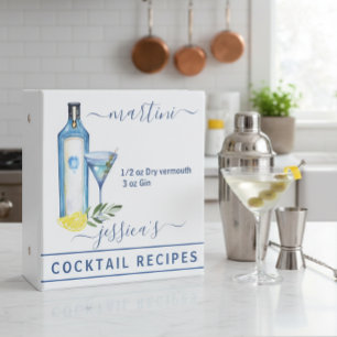 Classeur Recette d'aquarelle de cocktail Boissons mélangées