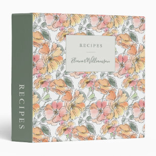 Classeur Recette de Baby Shower Bohème Pastel Aquarelle Flo