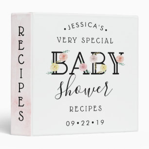 Classeur Recette de Baby shower de jardin floral tout simpl