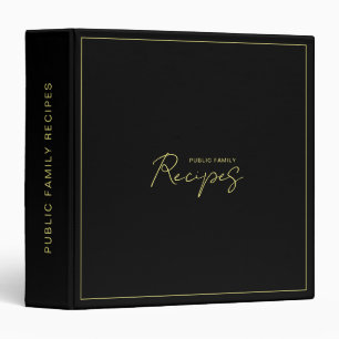 Classeur Recette de calligraphie élégante du Modèle d'or no