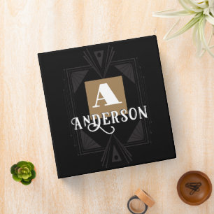 Classeur Recette de design minimaliste encadré de monogramm