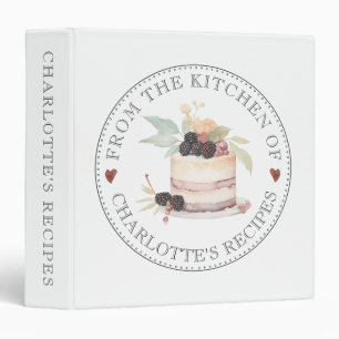 Classeur Recette de dessert d'aquarelle personnalisée Baker