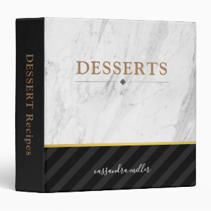 Classeur Recette de desserts en marbre noir
