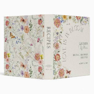 Classeur Recette de douche de fleurs sauvages pressées Love