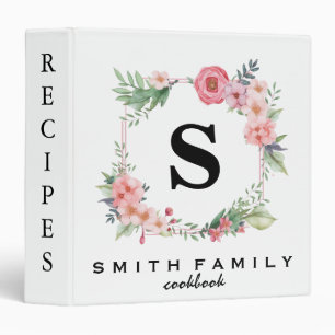 Classeur Recette de douche de mariée avec monogramme de fam