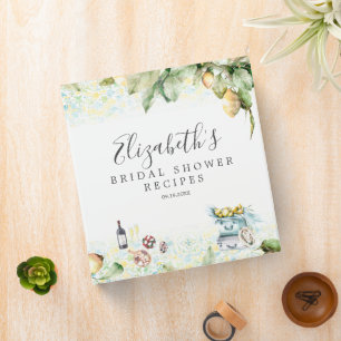 Classeur Recette de douche nuptiale élégante pour pique-niq