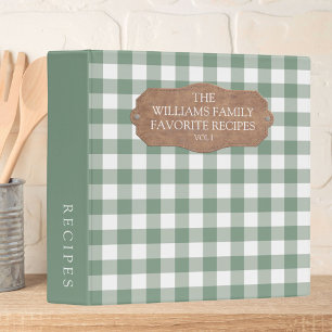 Classeur Recette de famille de maison de ferme en gingham v