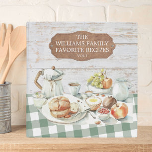 Classeur Recette de famille de nourriture de ferme en bois 