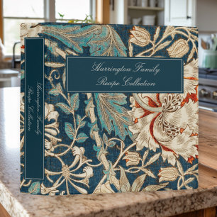 Classeur Recette de famille florale vintage William Morris