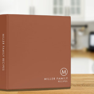 Classeur Recette de famille monogramme minimale