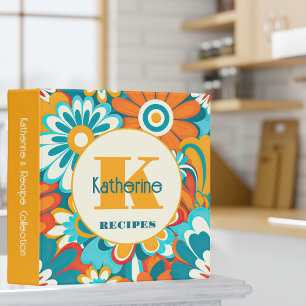 Classeur Recette de famille orange vintage rétro groovy