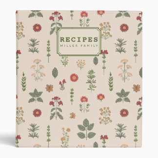Classeur Recette de famille personnalisée Rustique Herbes &