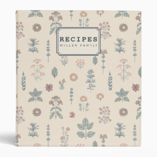 Classeur Recette de famille personnalisée Rustique Herbes &