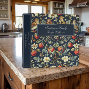 Classeur Recette de famille vintage William Morris oiseaux 