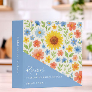 Classeur Recette de Fête des mariées de fleurs bleues de to