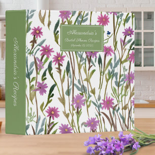 Classeur Recette de Fête des mariées florale moderne