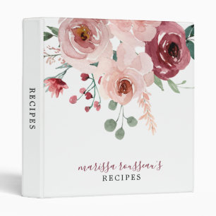 Classeur Recette de fleurs rustiques personnalisées