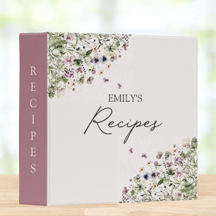 Classeur Recette de fleurs sauvages violettes de printemps 