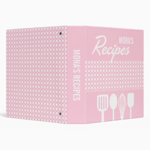 Classeur Recette de guingan et d'ustensiles (rose)