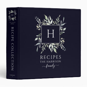 Classeur Recette de la marine botanique de monogramme