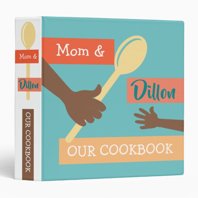 Classeur Recette de livre de cuisine personnalisée pour enf (Devant/Côté)