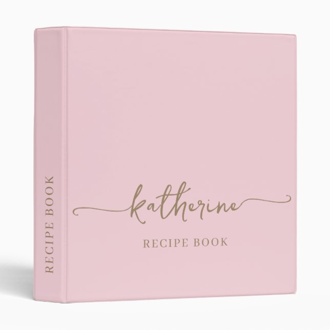 Classeur Recette de livre de livre de livres de monogramme  (Devant/Côté)