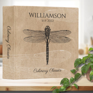 Classeur Recette de monogramme de libellule vintage