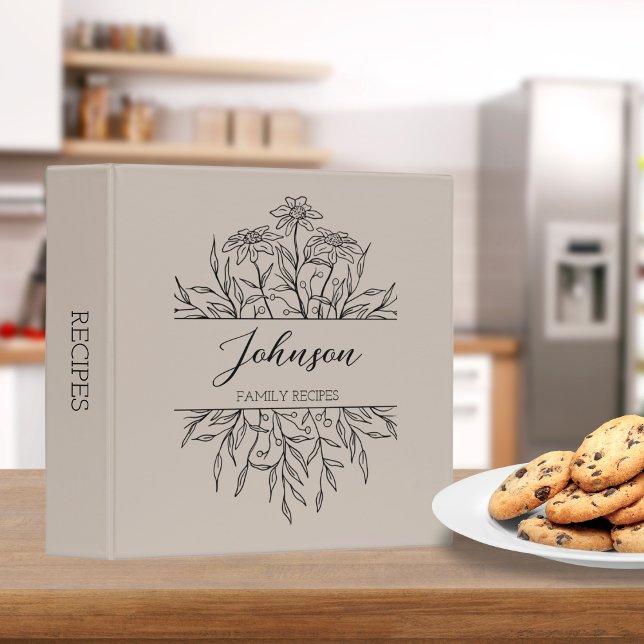 Classeur Recette de monogramme floral croisé de champignons (Créateur téléchargé)