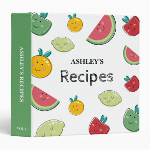 Classeur Recette de Motif de fruits d'été mignonne