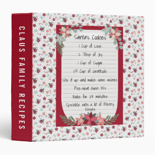 Classeur Recette de Noël Cuisine Rouge Famille