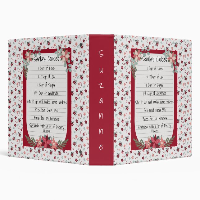 Classeur Recette de Noël Cuisine rouge pâle (Arrière-plan)