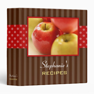 Classeur Recette de rayure de point de polka de pommes