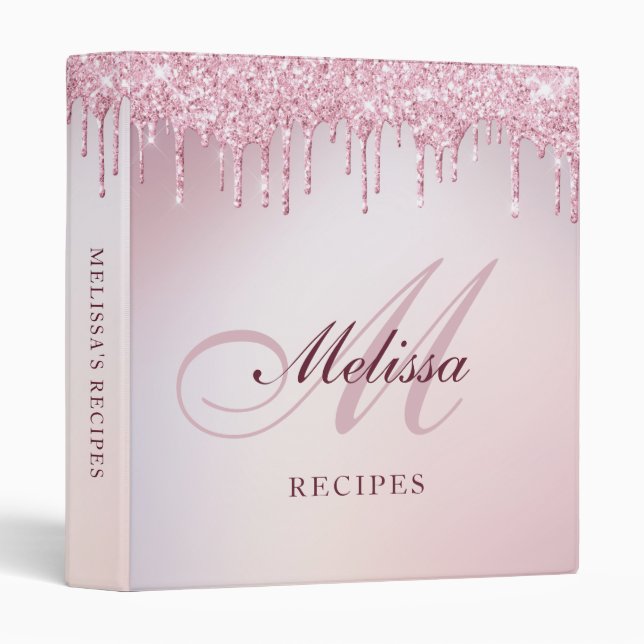 Classeur recette de rendu de monogramme par goutte de fauss (Devant/Côté)