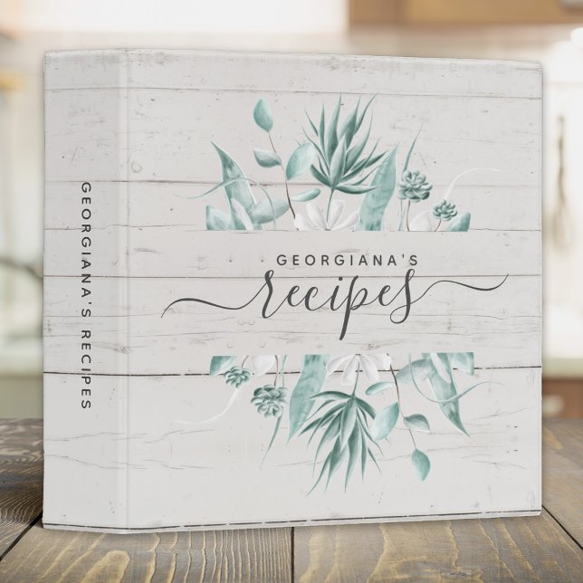 Classeur Recette de script d'aquarelle Rustique personnalis (Créateur téléchargé)
