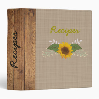 Classeur Recette de tournesol d'automne/classeur rustiques