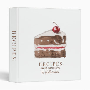 Classeur Recette de tranche de gâteau d'aquarelle personnal