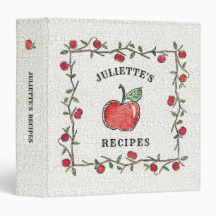Classeur Recette décorée d'un monogramme de livre de