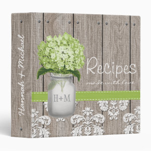 Classeur Recette décorée d'un monogramme d'hortensia de