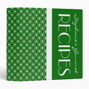 Classeur Recette Diamants annés - Blanc Vert - Recette