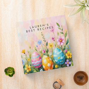 Classeur Recette d'oeufs de Pâques pastel de printemps
