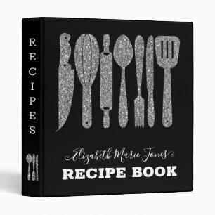 Classeur Recette d'ustensile de Parties scintillant gris ar