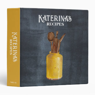 Classeur Recette d'ustensiles de cuisine Retro Chalkboard