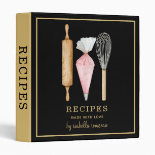 Classeur Recette d'ustensiles de cuisson à l'aquarelle pers