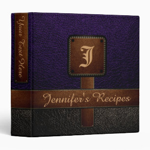 Classeur Recette élégante pourpre foncée simili cuir