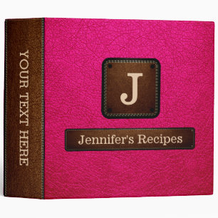 Classeur Recette élégante rose lumineuse simili cuir