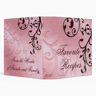 Classeur Recette en filigrane de rose et de brun