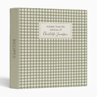 Recette En vichy Monogramme Plaid Olive Rustique V