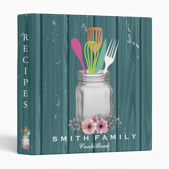Classeur Recette familiale personnalisée de maman Cookbook  (Devant/Côté)