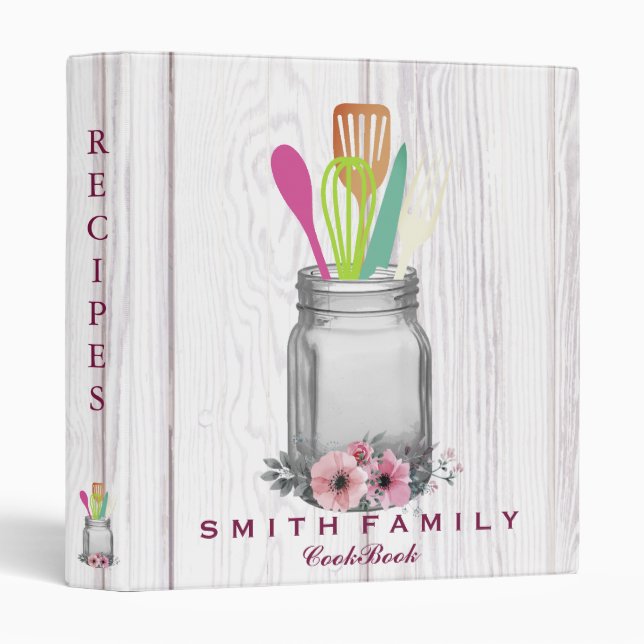 Classeur Recette familiale personnalisée de maman Cookbook  (Devant/Côté)